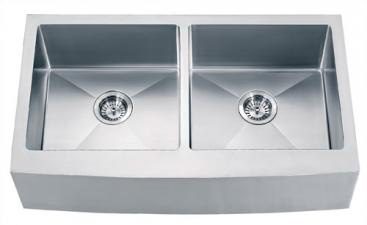 Avalon AV14 Hanbury apron-front stainless-steel double-bowl sink