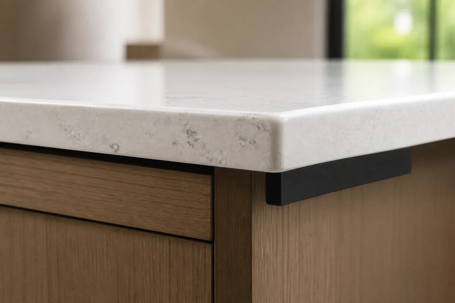 CAD drawing detail for a countertop overhang and edge condition