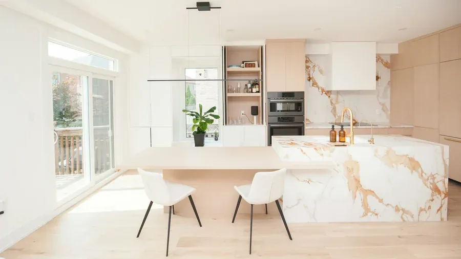 Finished kitchen with premium stone countertops