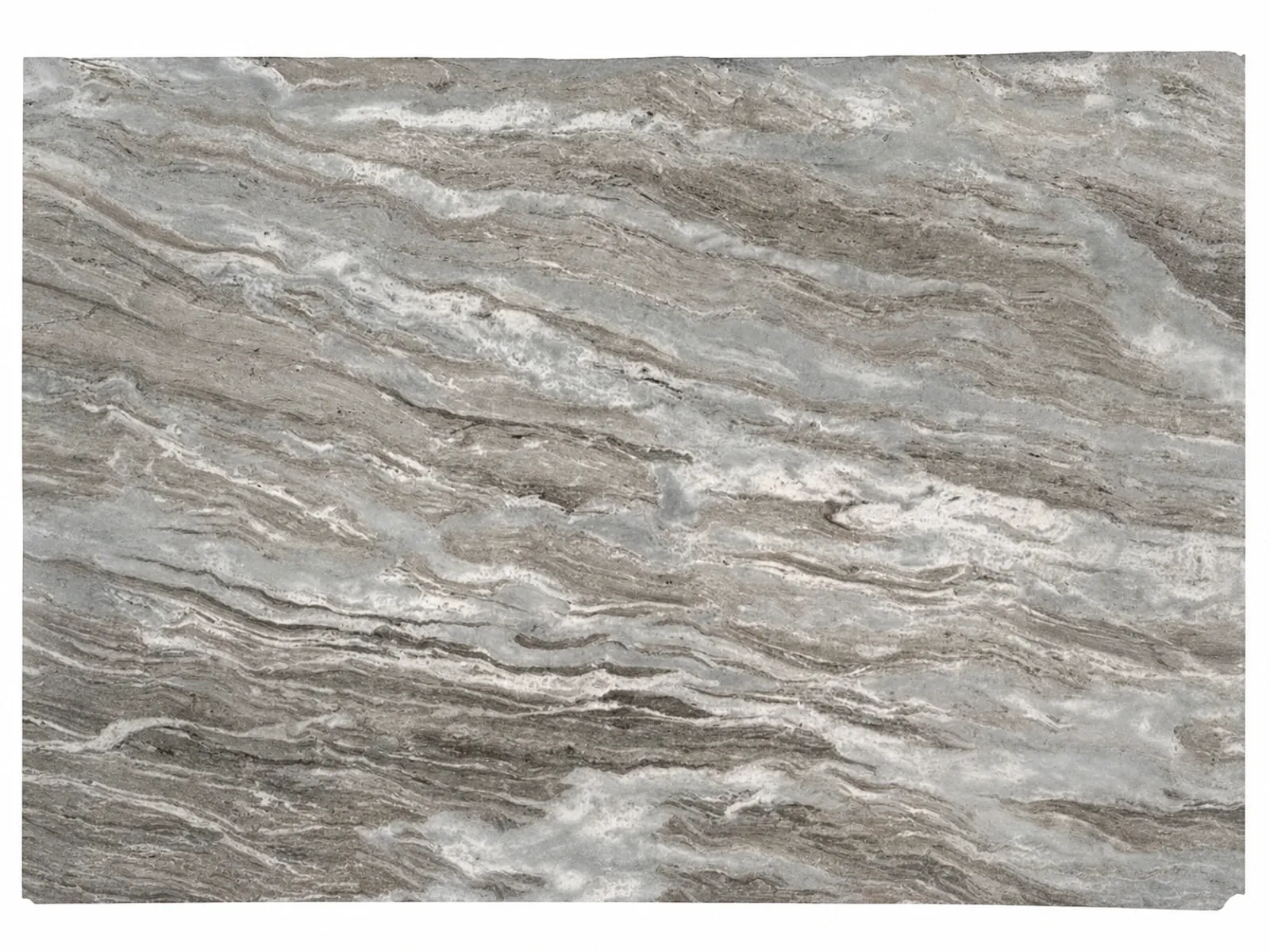 Fantasy Brown marble with layered taupe, gray, and white movement